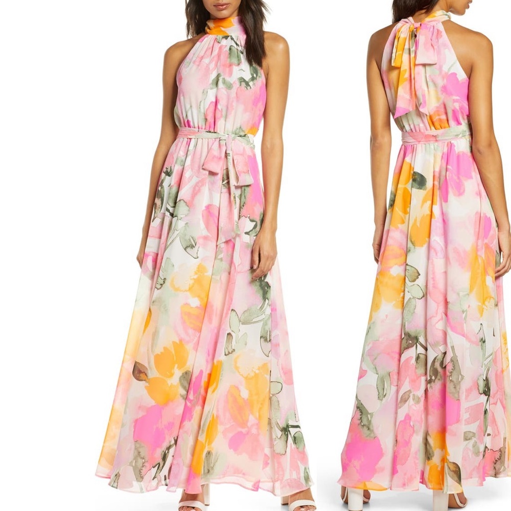 Eliza J Floral Halter Maxi Dress 🌸💐